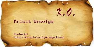 Kriszt Orsolya névjegykártya
